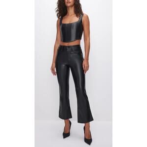 Good American 'Good Icon' Black Faux Leather Pants Size 0